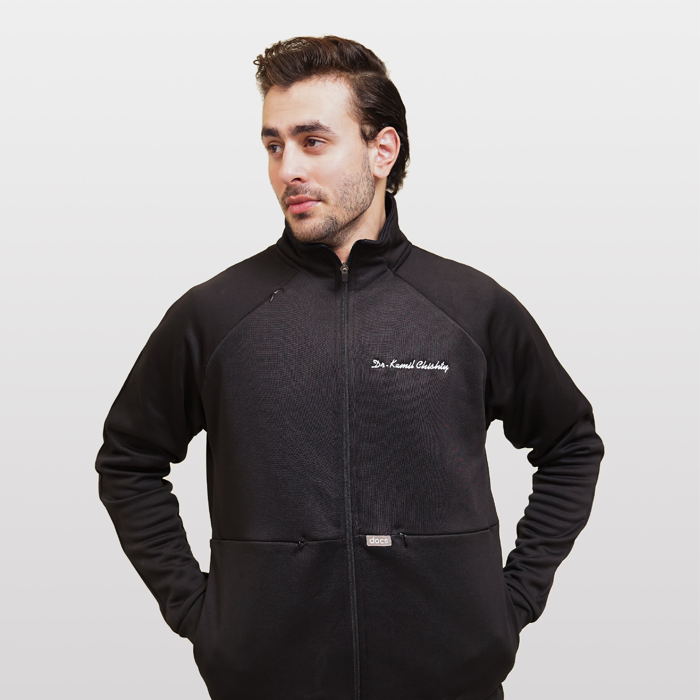 Medical Scrub Jacket - Black